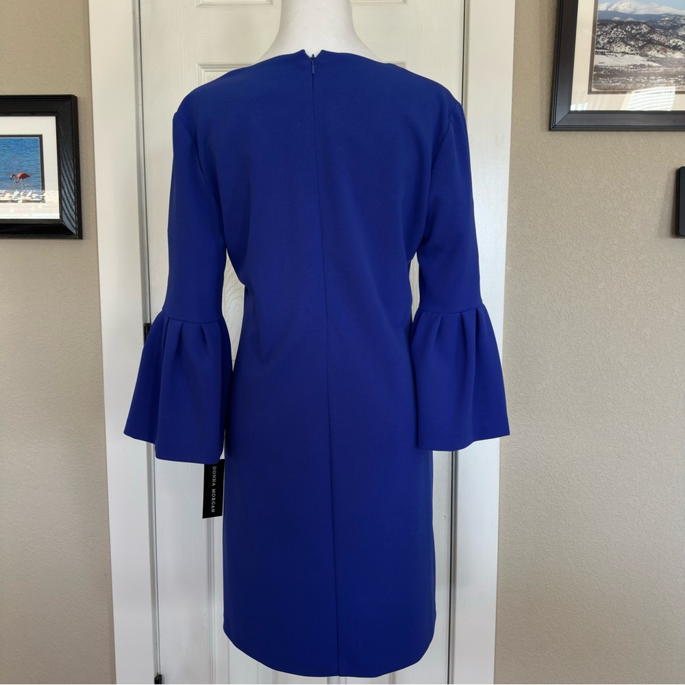 Donna Morgan Cobalt Blue Bell Sleeve Dress size 4